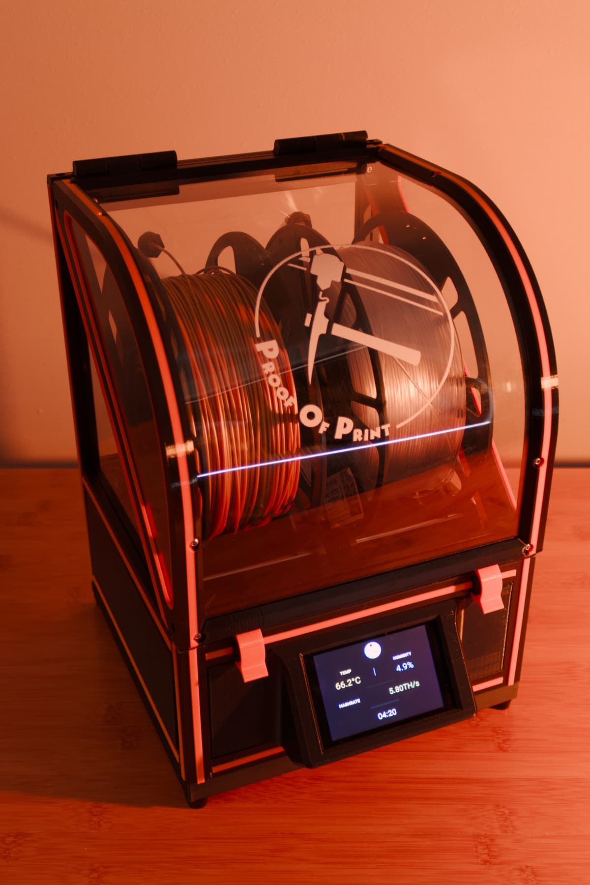 Proof Of Print Filament Dryer Prototype - Closed Isometric View